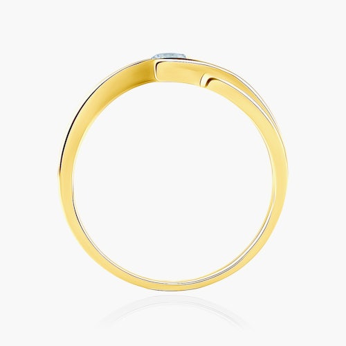 Pierścionek zaręczynowy Minimalism: żółte  złoto, diament
